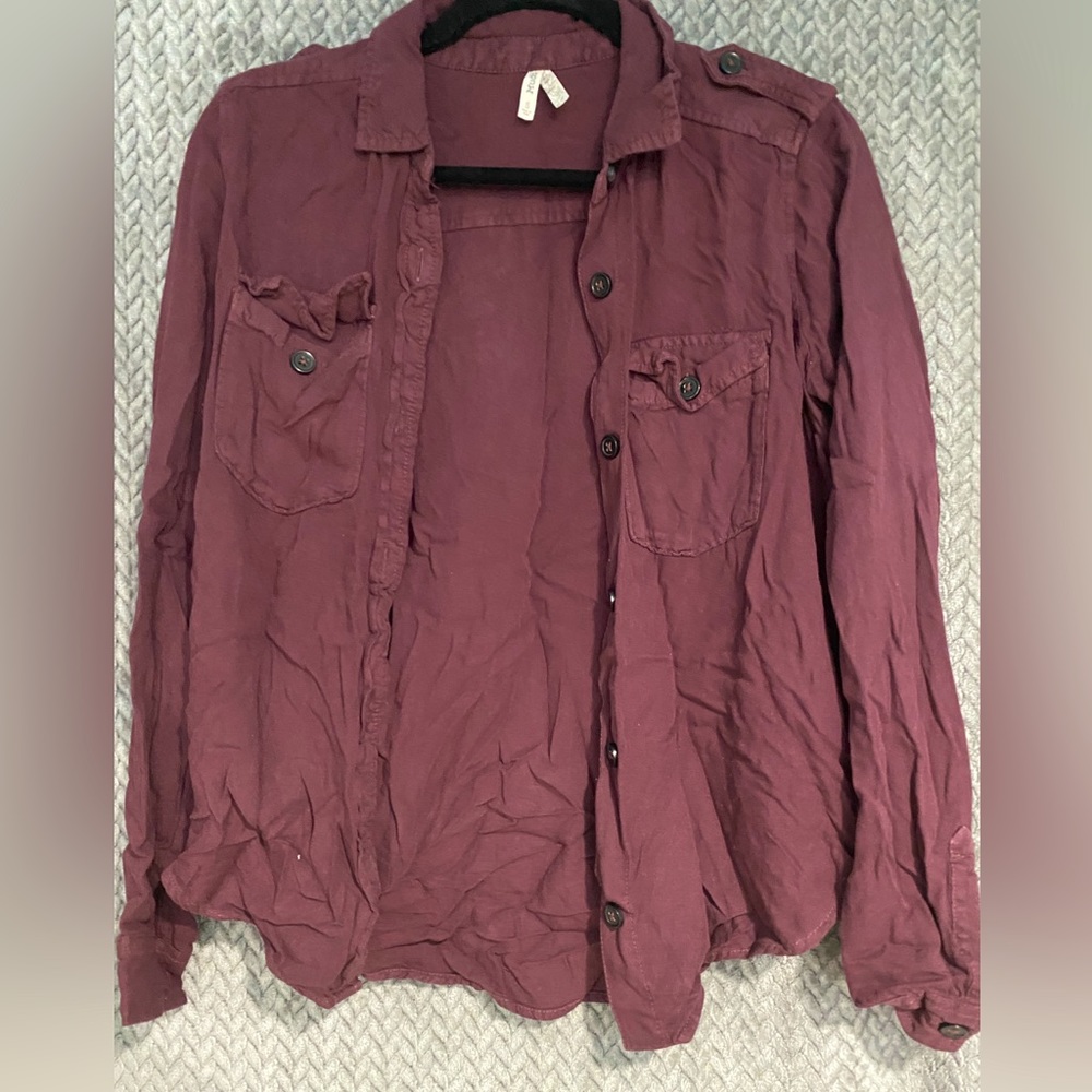 Mudd - Long Sleeve Button Down - Burgundy - Small